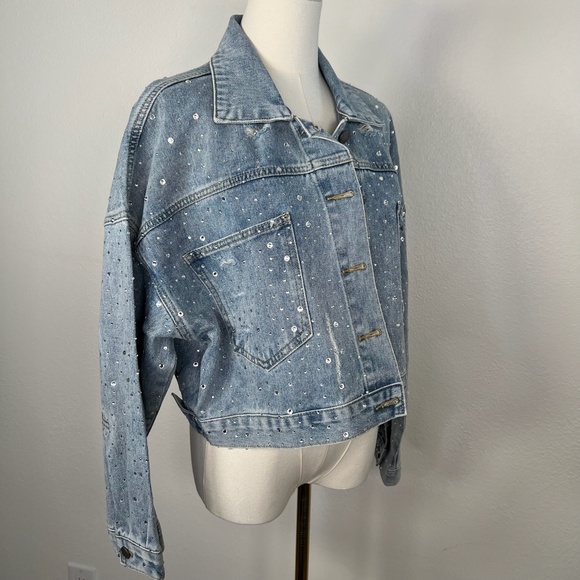 Paint the Town Bedazzled Jean Jacket - Size M - Picture 4 of 8